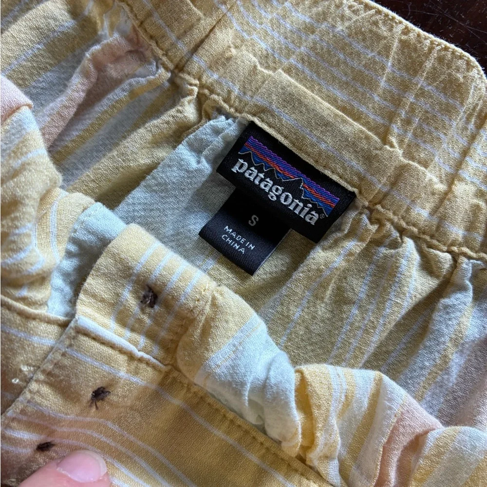 Patagonia A-Line Skirt in Cream, Yellow and Light Pink Stripes - Picture 3 of 4